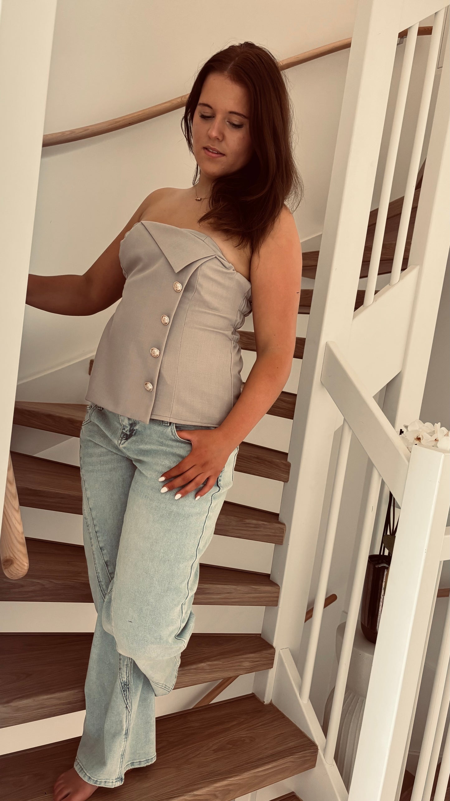 Bandeau Button Top | Taupe