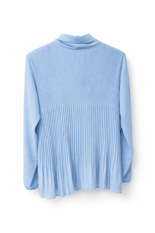 Plisse top baby blauw