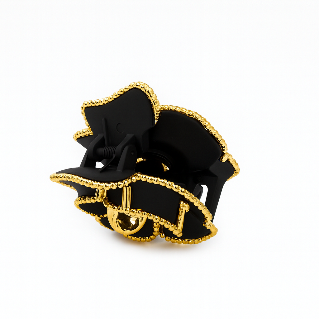 ✨Luxe Flower Klem Zwart ✨