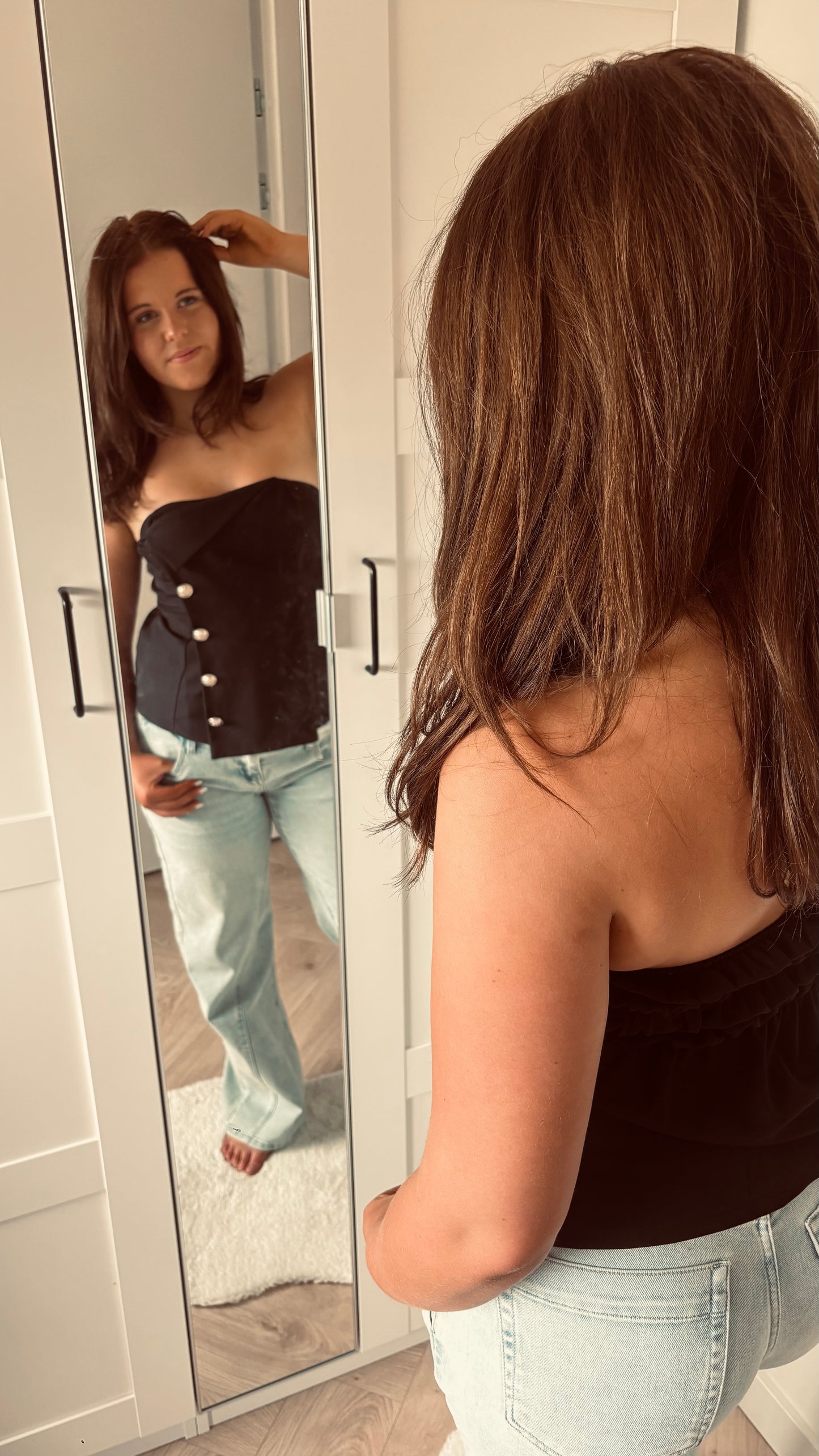Bandeau Button Top | Zwart