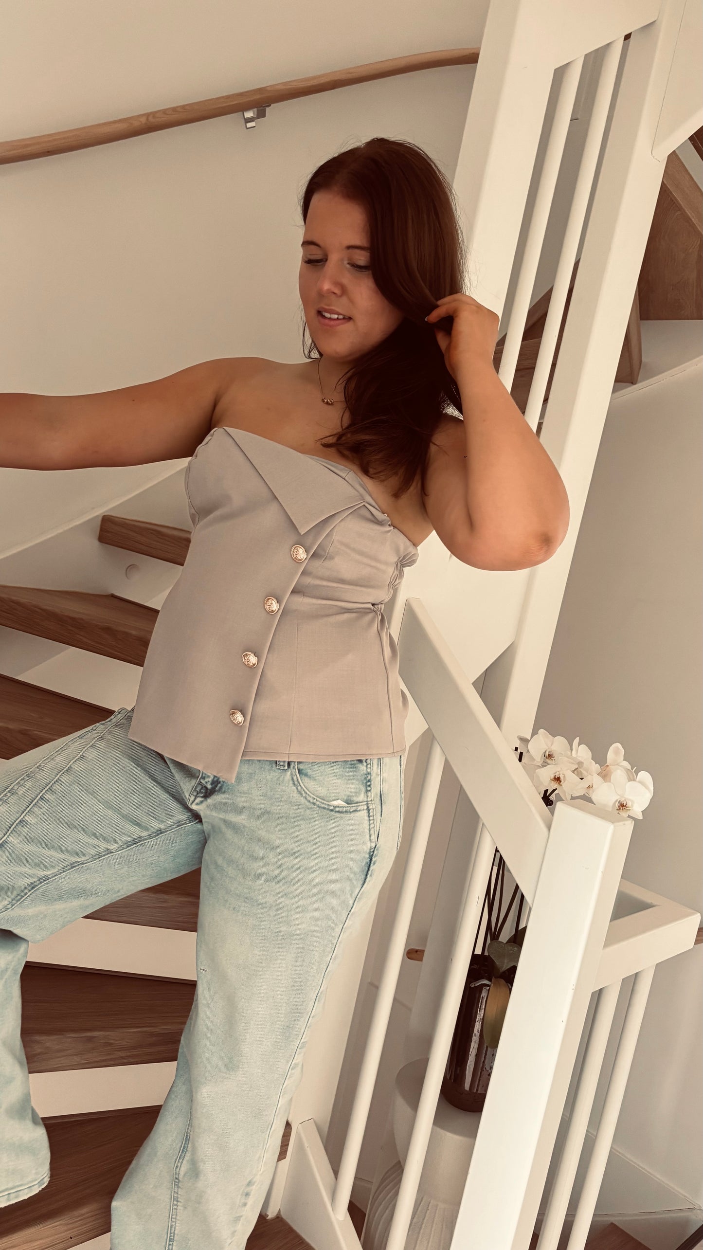 Bandeau Button Top | Taupe