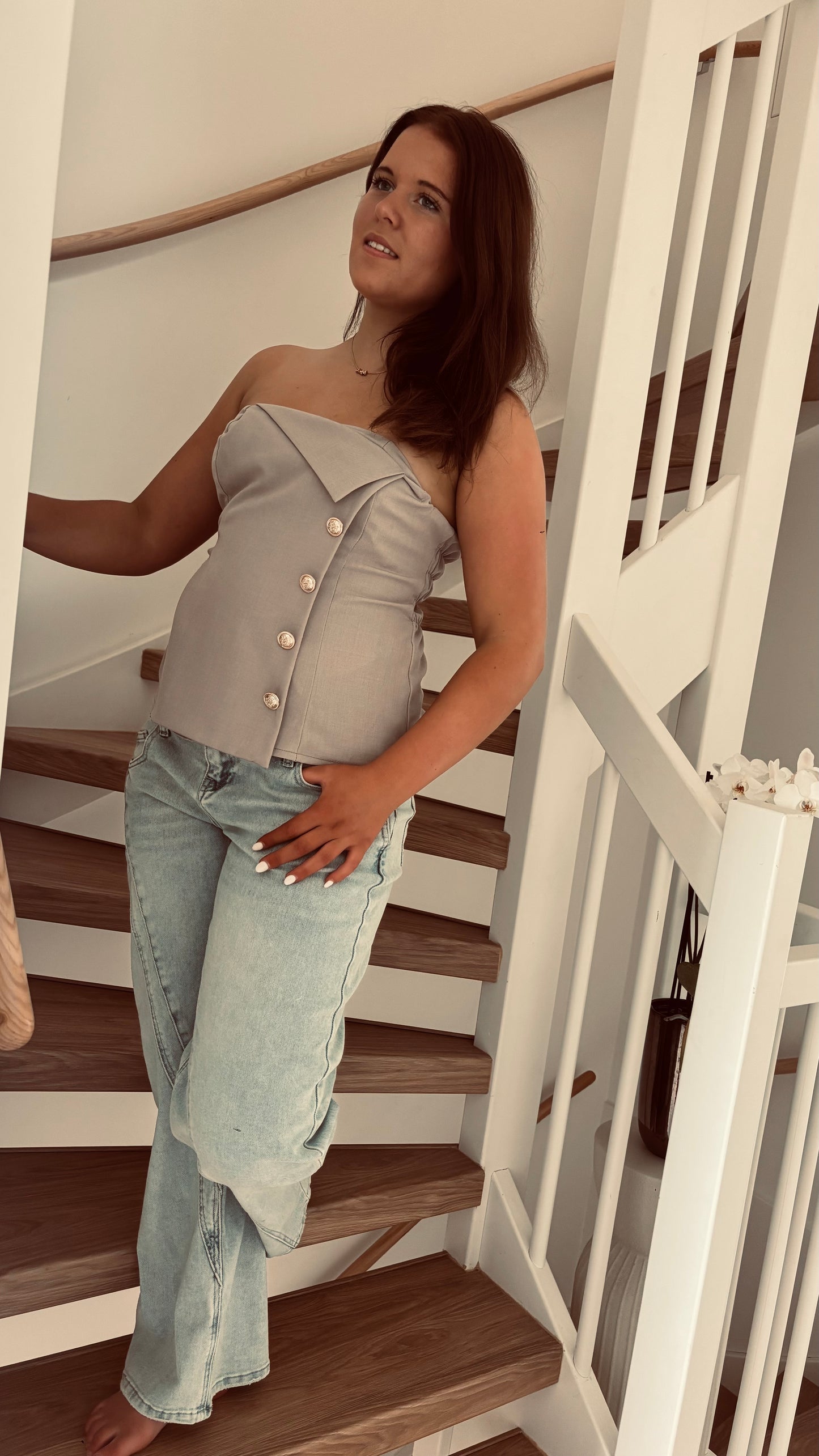 Bandeau Button Top | Taupe