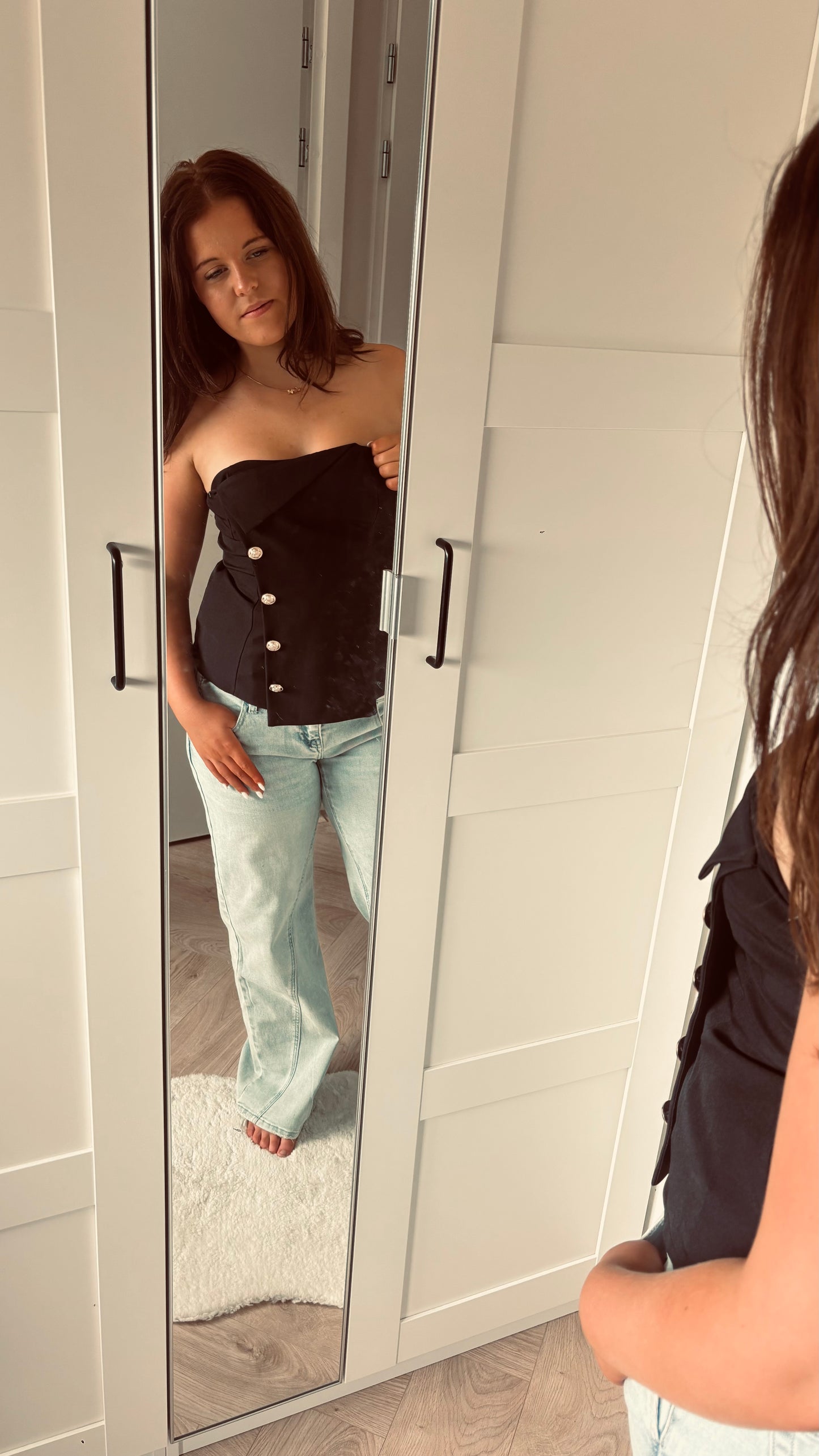 Bandeau Button Top | Zwart