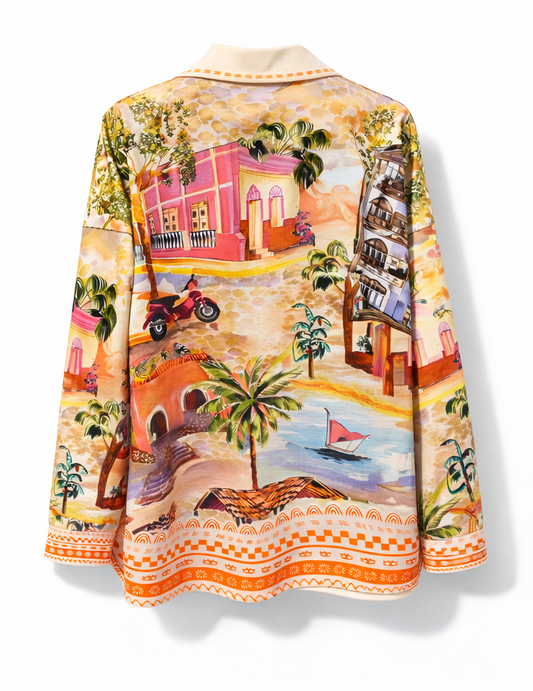 Zomer blouse tropical peach