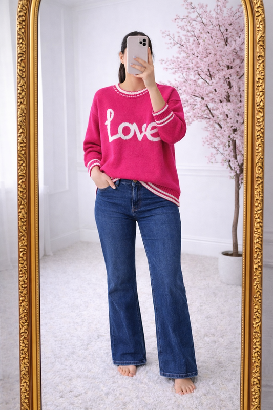 Love knit sweater - Roze