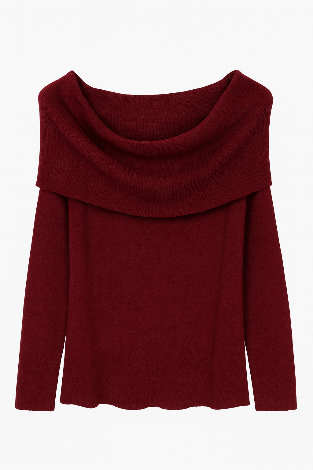 Off Shoulder trui BURGUNDY Maat: 36 - 42