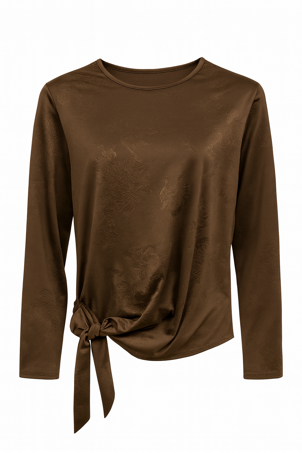 ✨ Top " Satin" look knoop top bruin✨