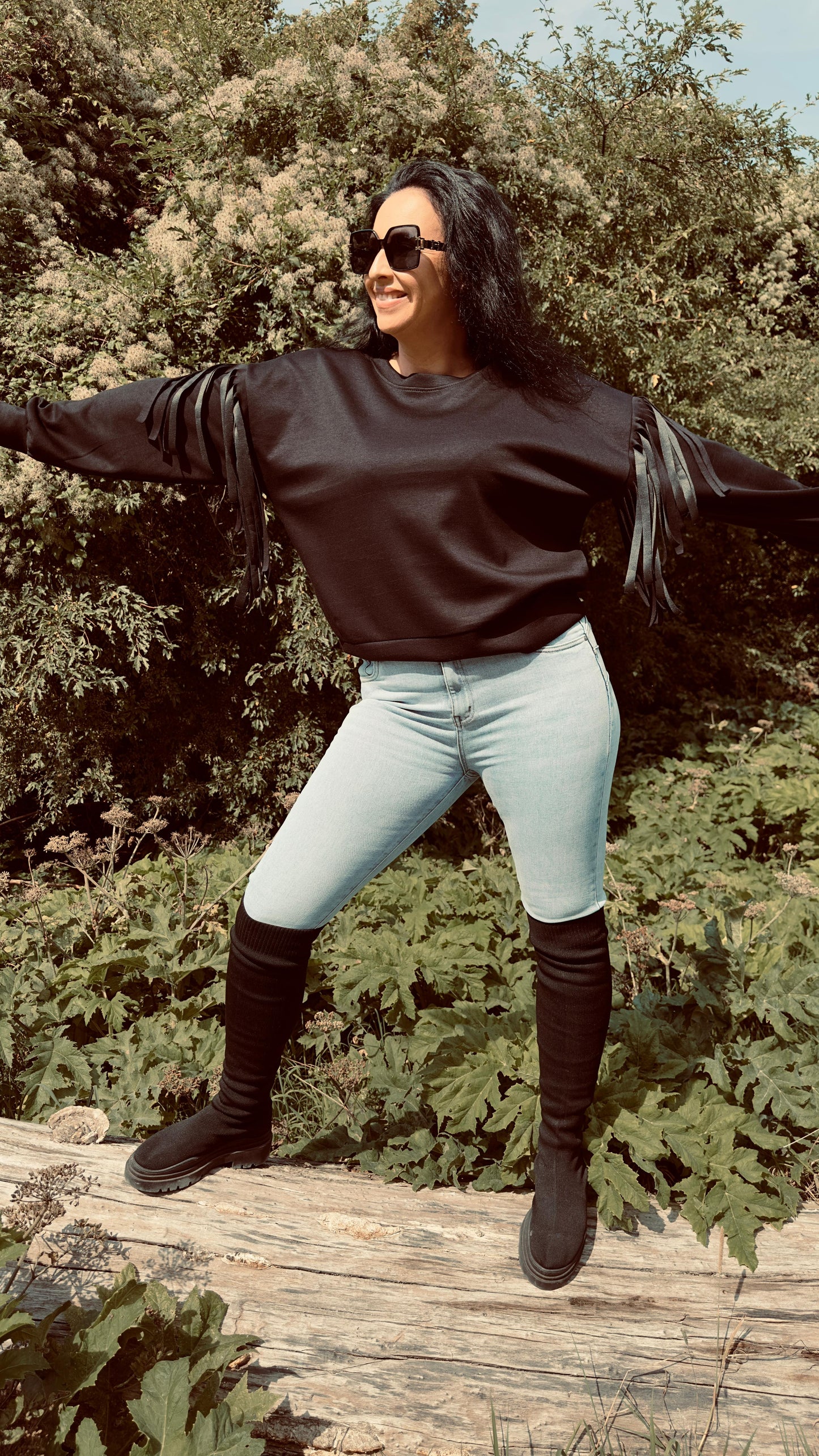 Fringe Sweater | Zwart