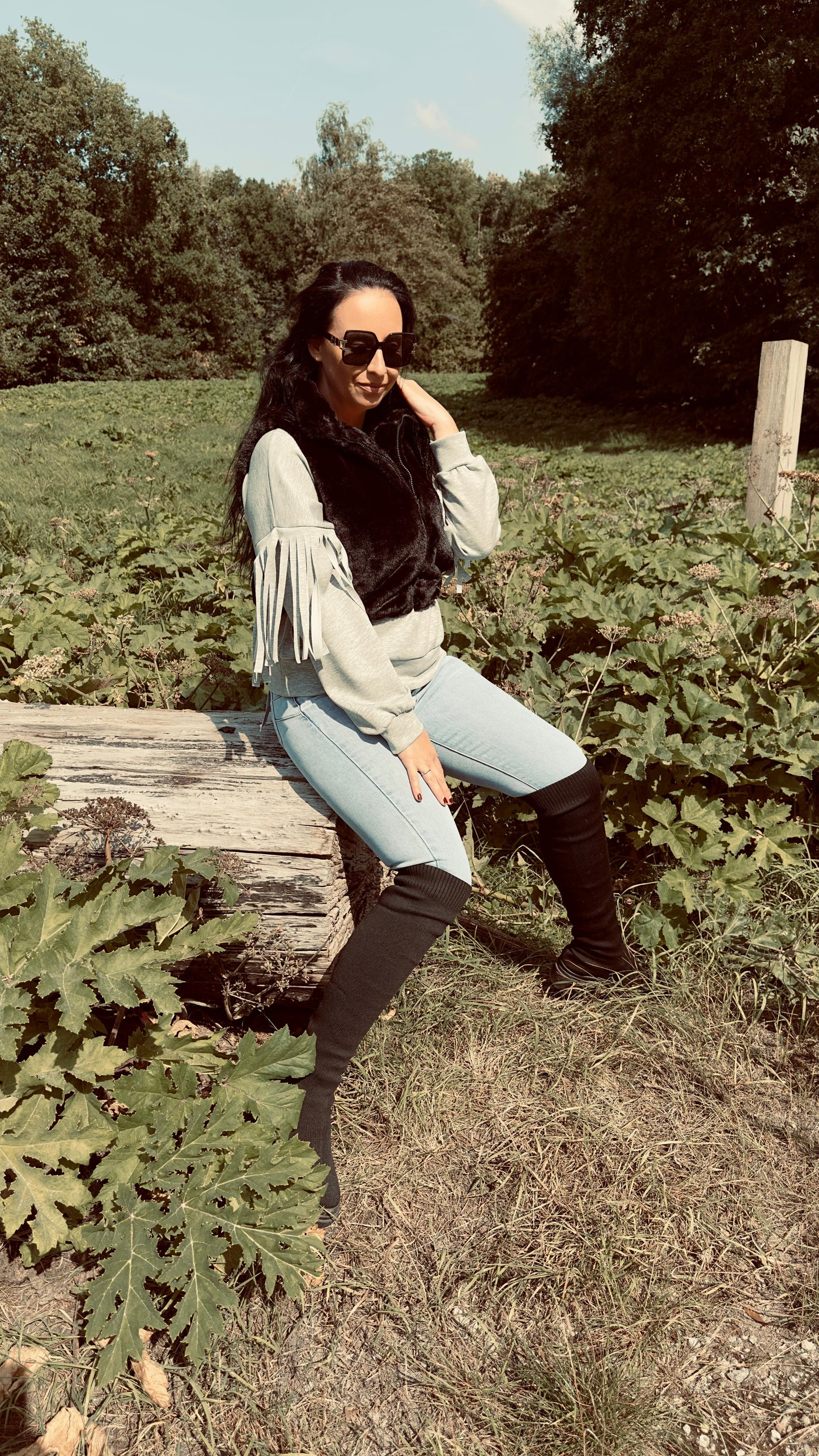 Faux Fur Bodywarmer | Zwart