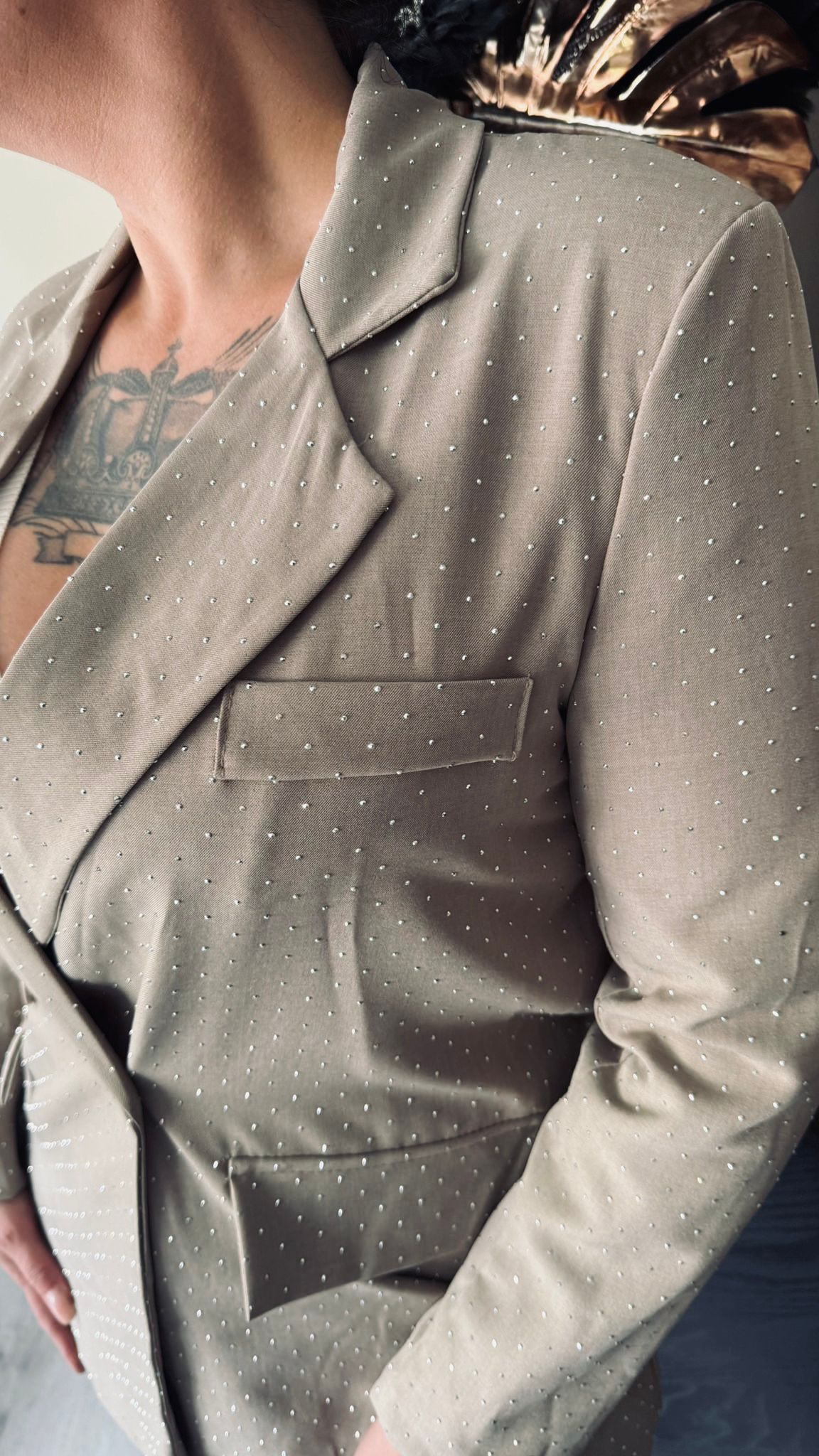 Glitter Colbert | Beige