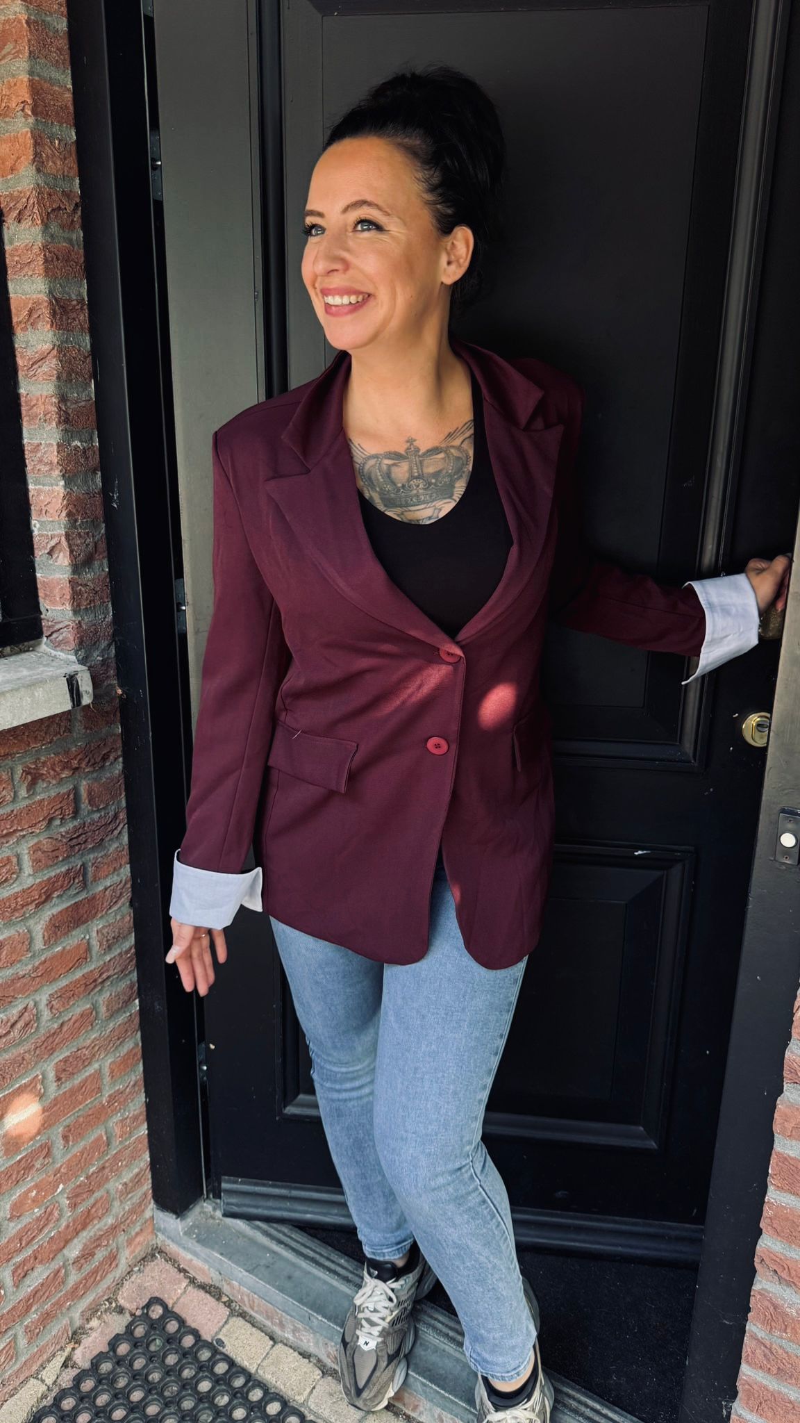 Oversized Colbert | Bordeaux rood