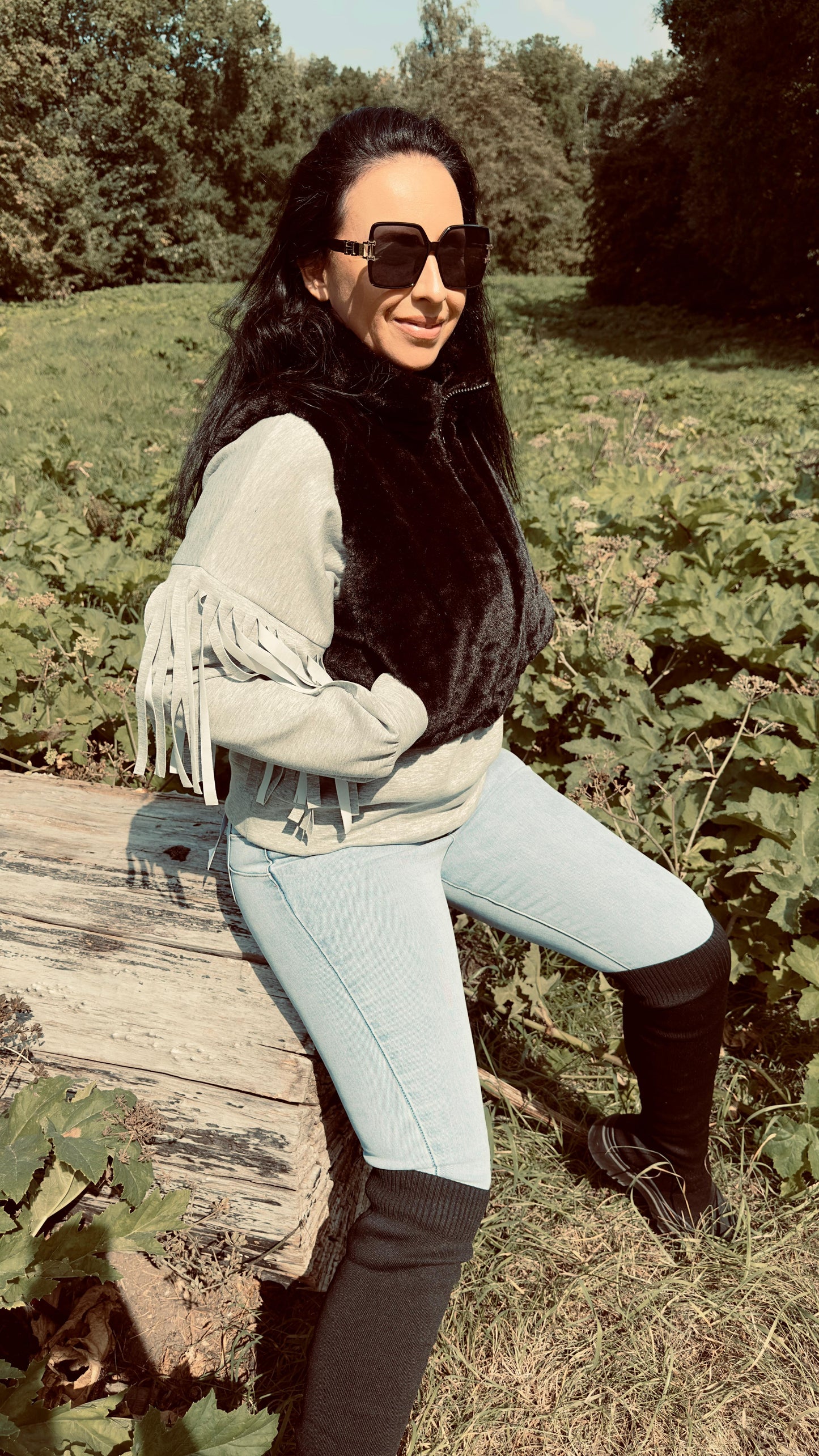 Faux Fur Bodywarmer | Zwart