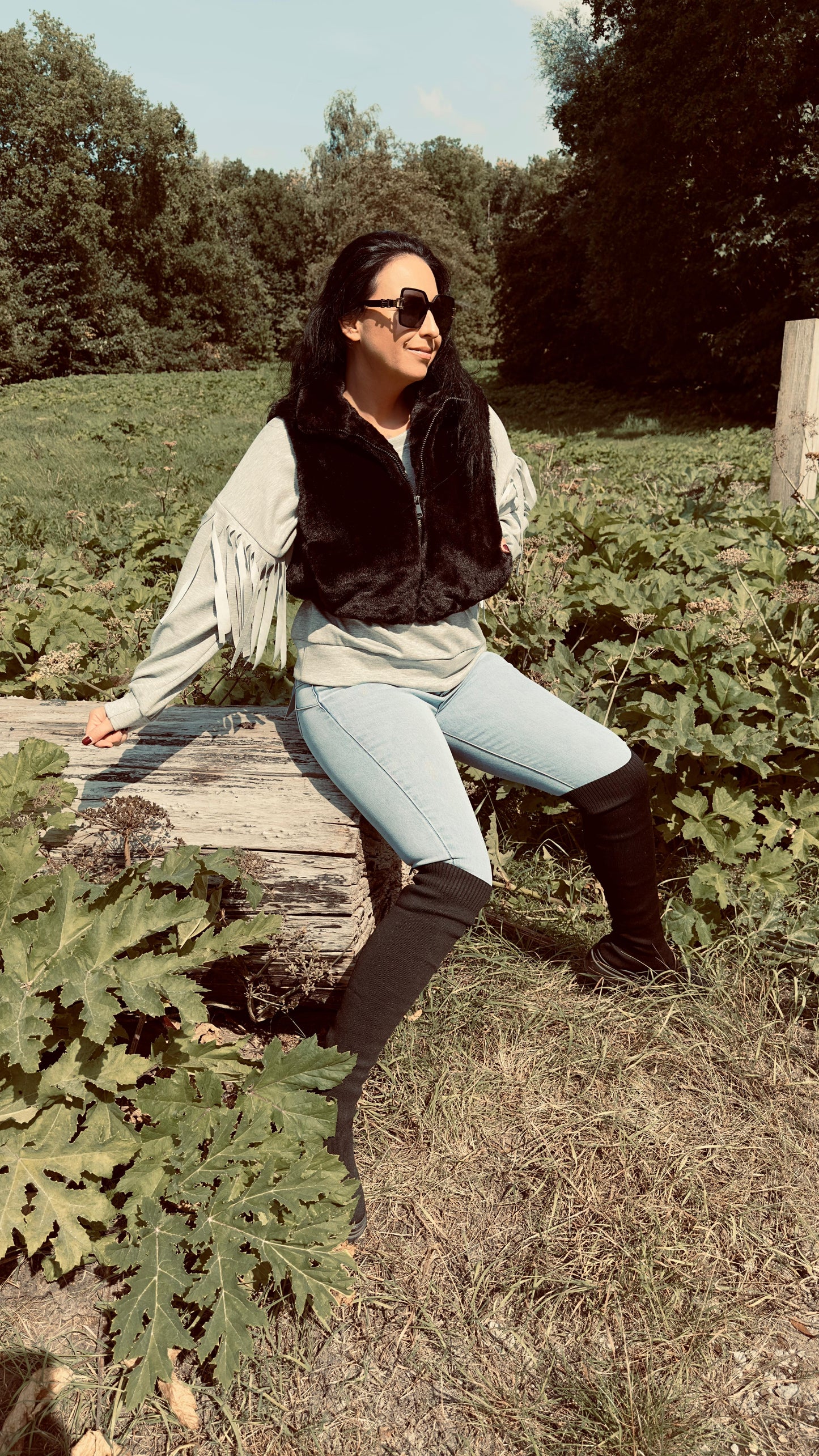 Faux Fur Bodywarmer | Zwart