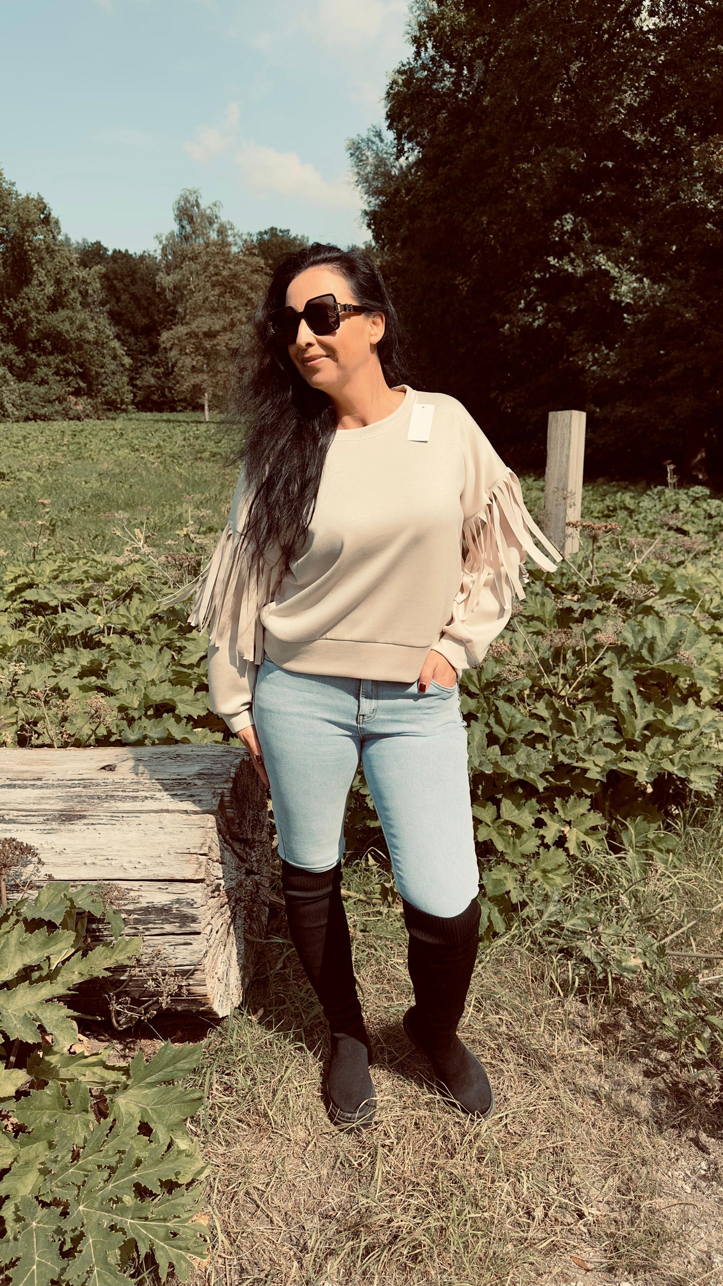 Fringe Sweater | Creme