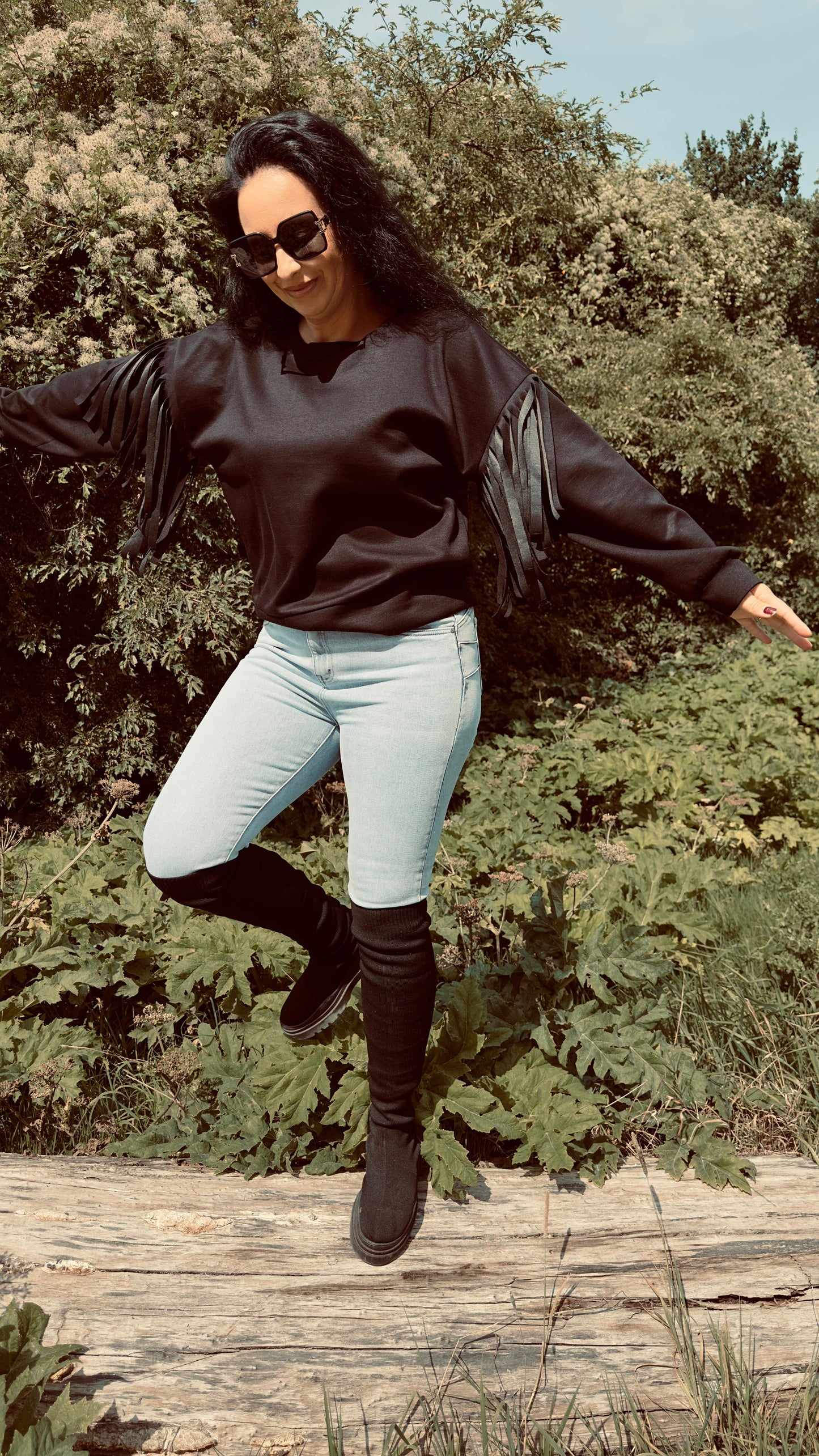 Fringe Sweater | Zwart