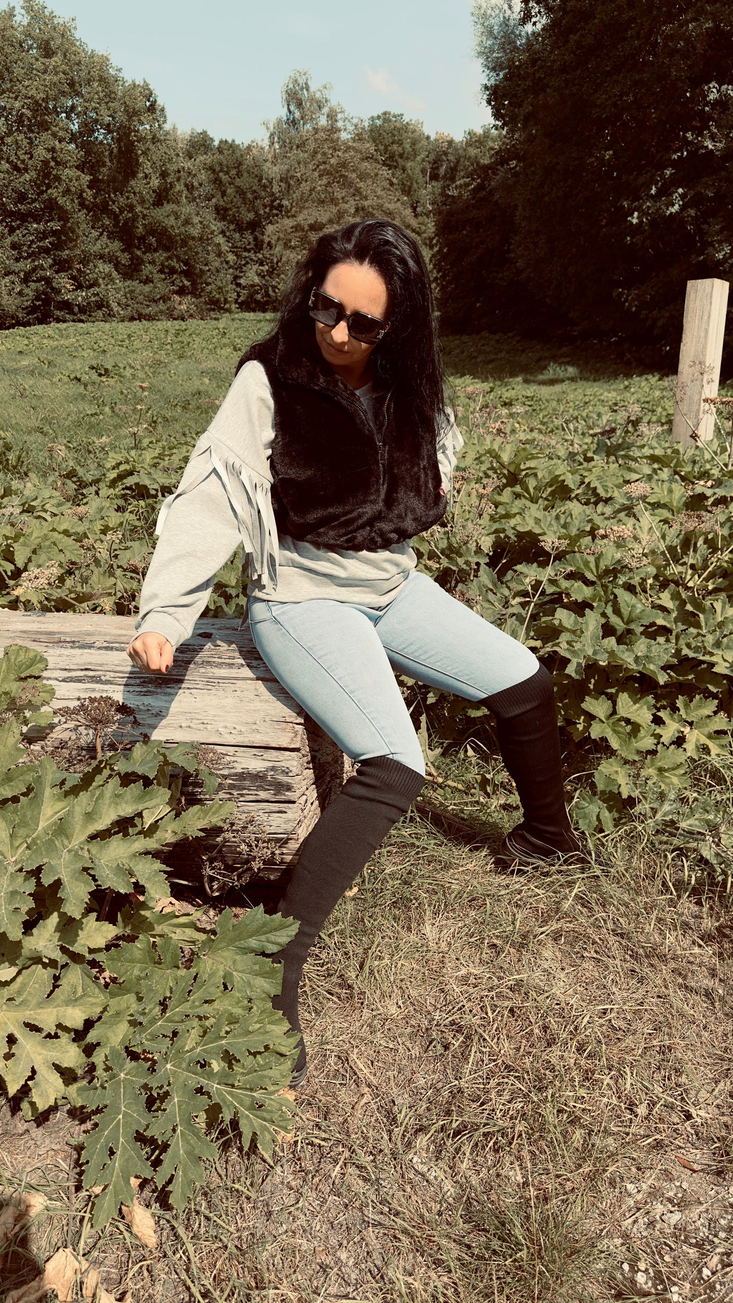 Faux Fur Bodywarmer | Zwart
