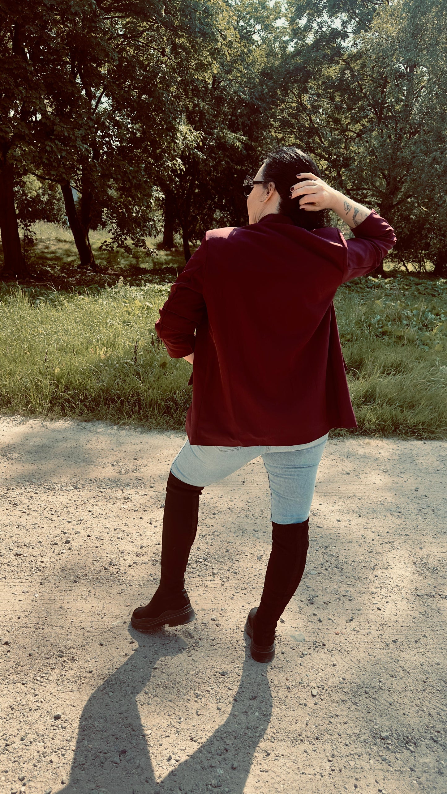 3 Kwart Blazer | Bordeaux Rood