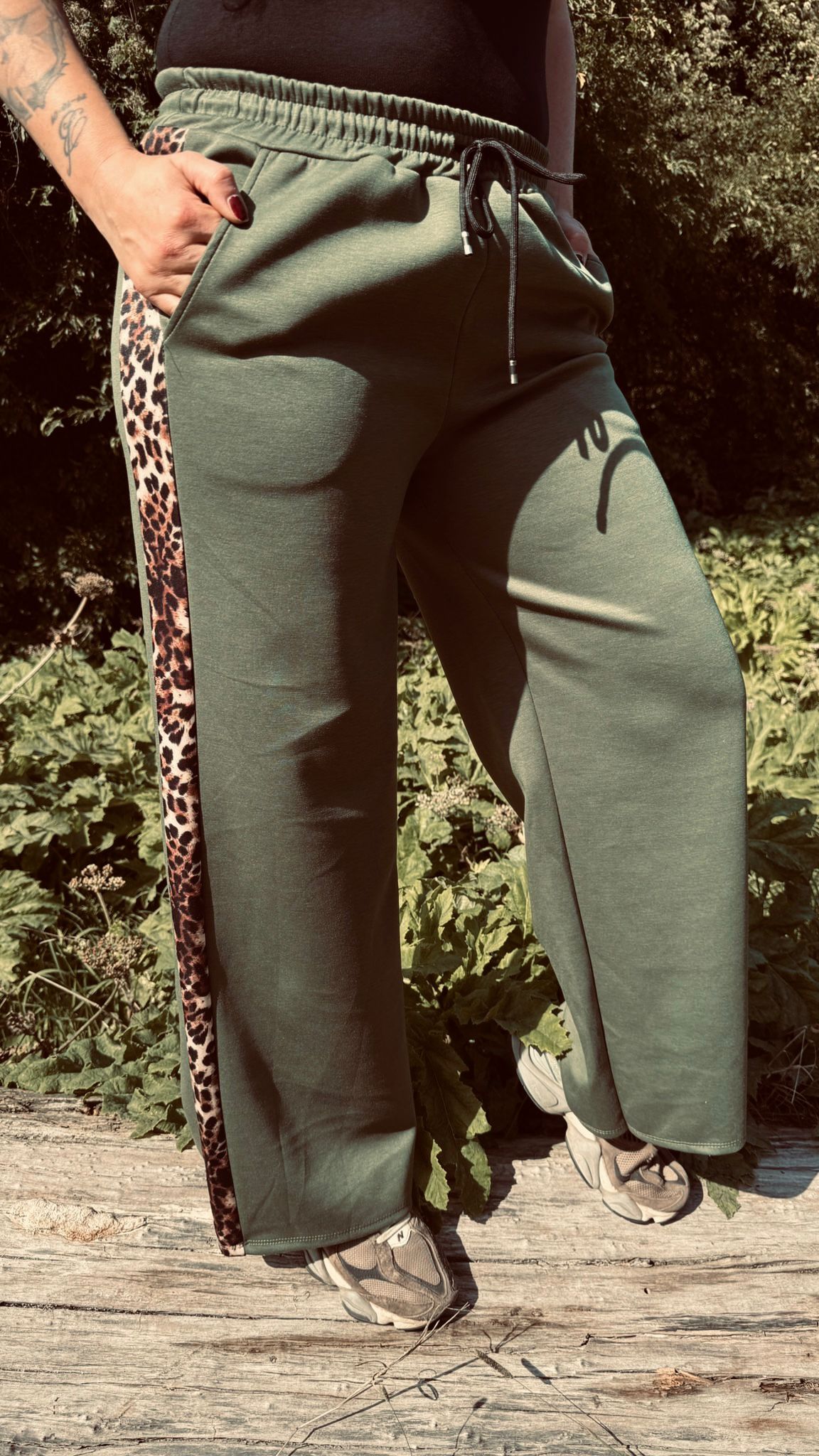 Jogger Broek met panter print | Groen