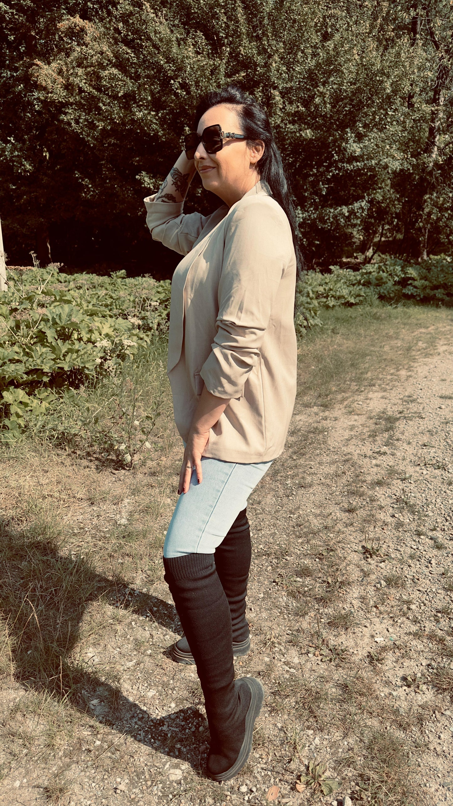 3 Kwart Blazer | Beige