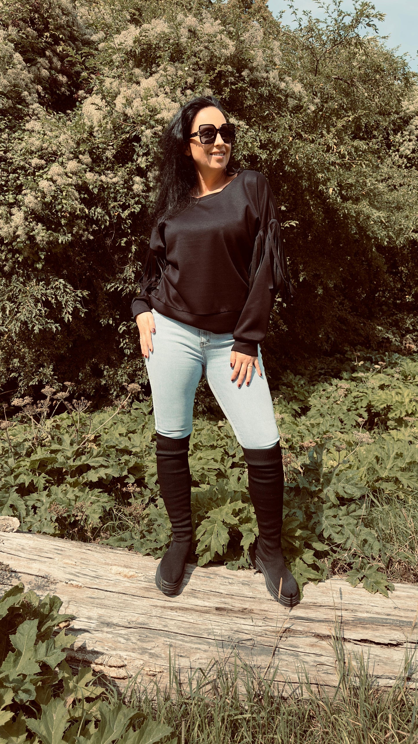 Fringe Sweater | Zwart