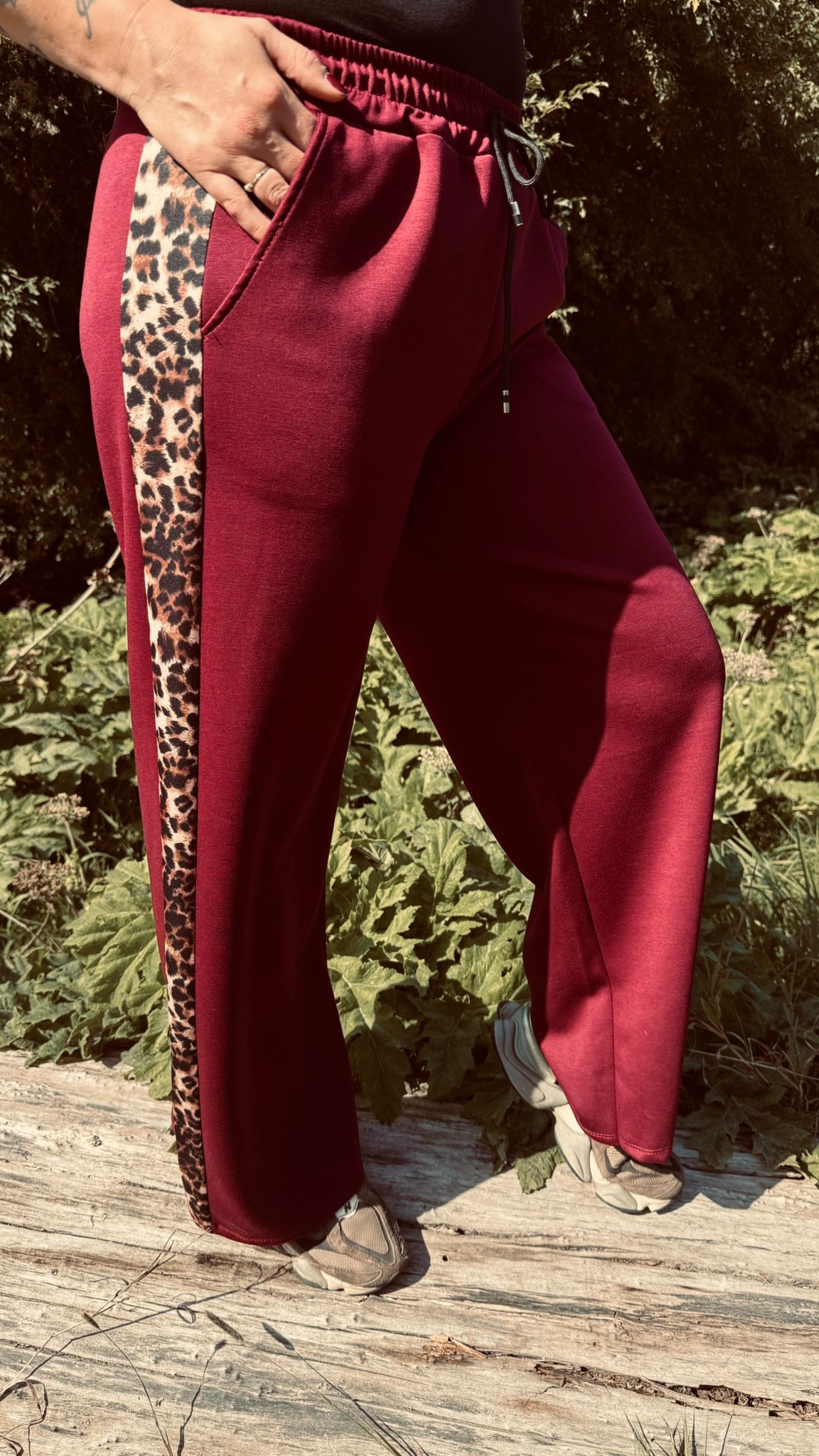 Jogger Broek met panter print | Rood