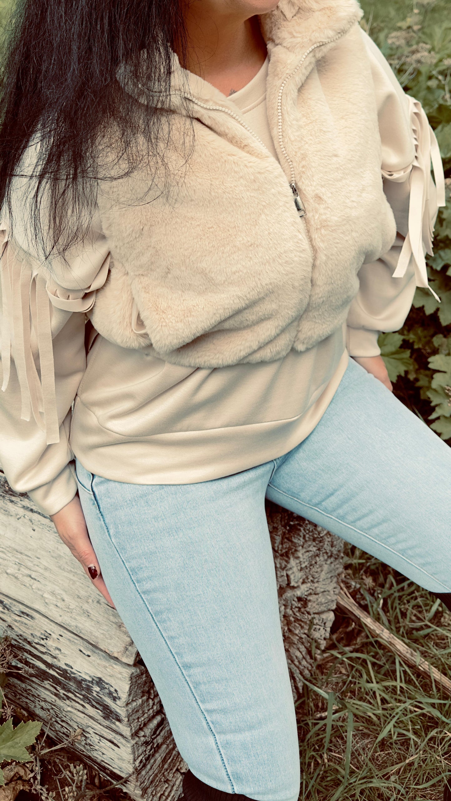 Faux Fur Bodywarmer | Beige