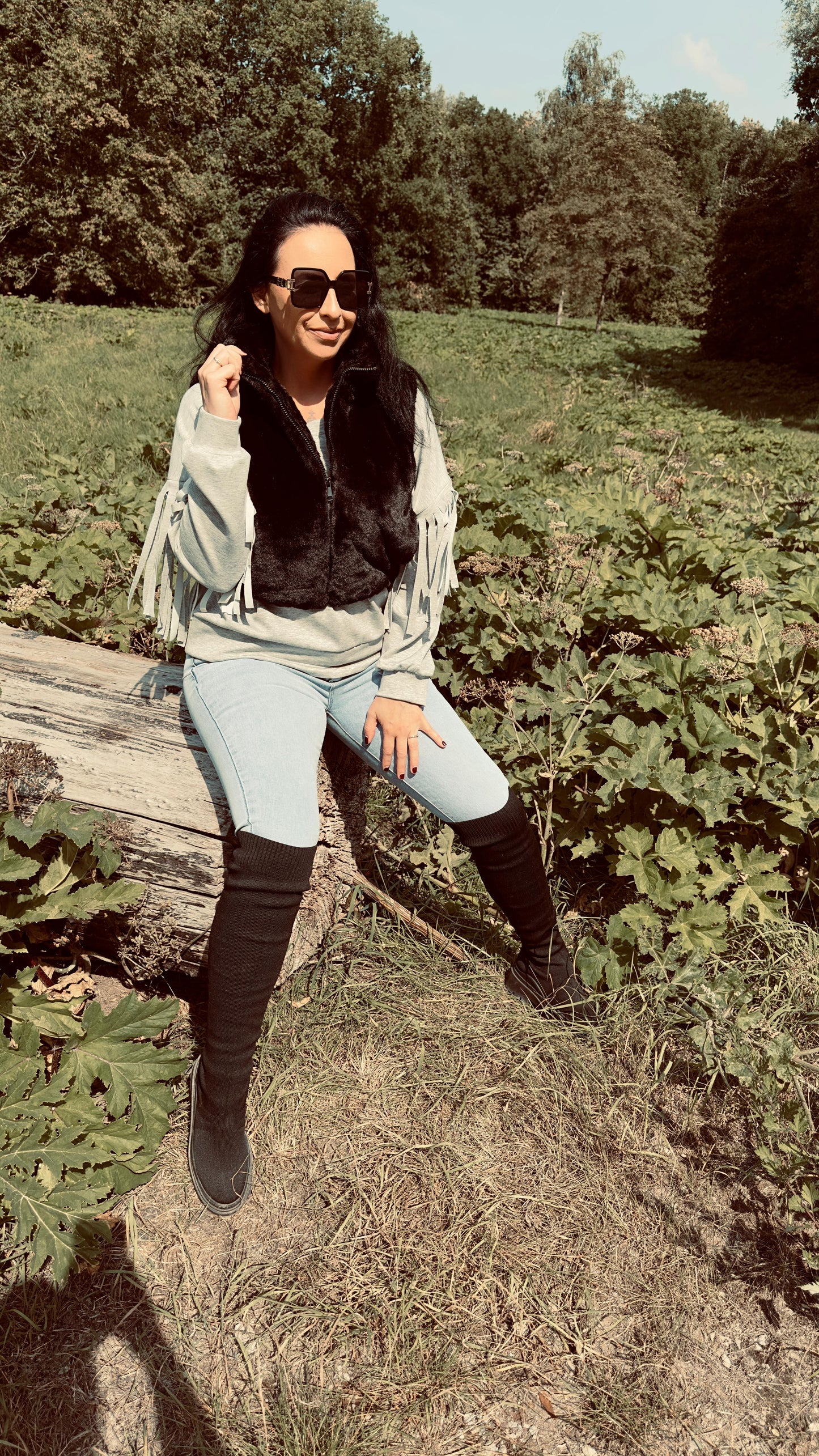 Faux Fur Bodywarmer | Zwart