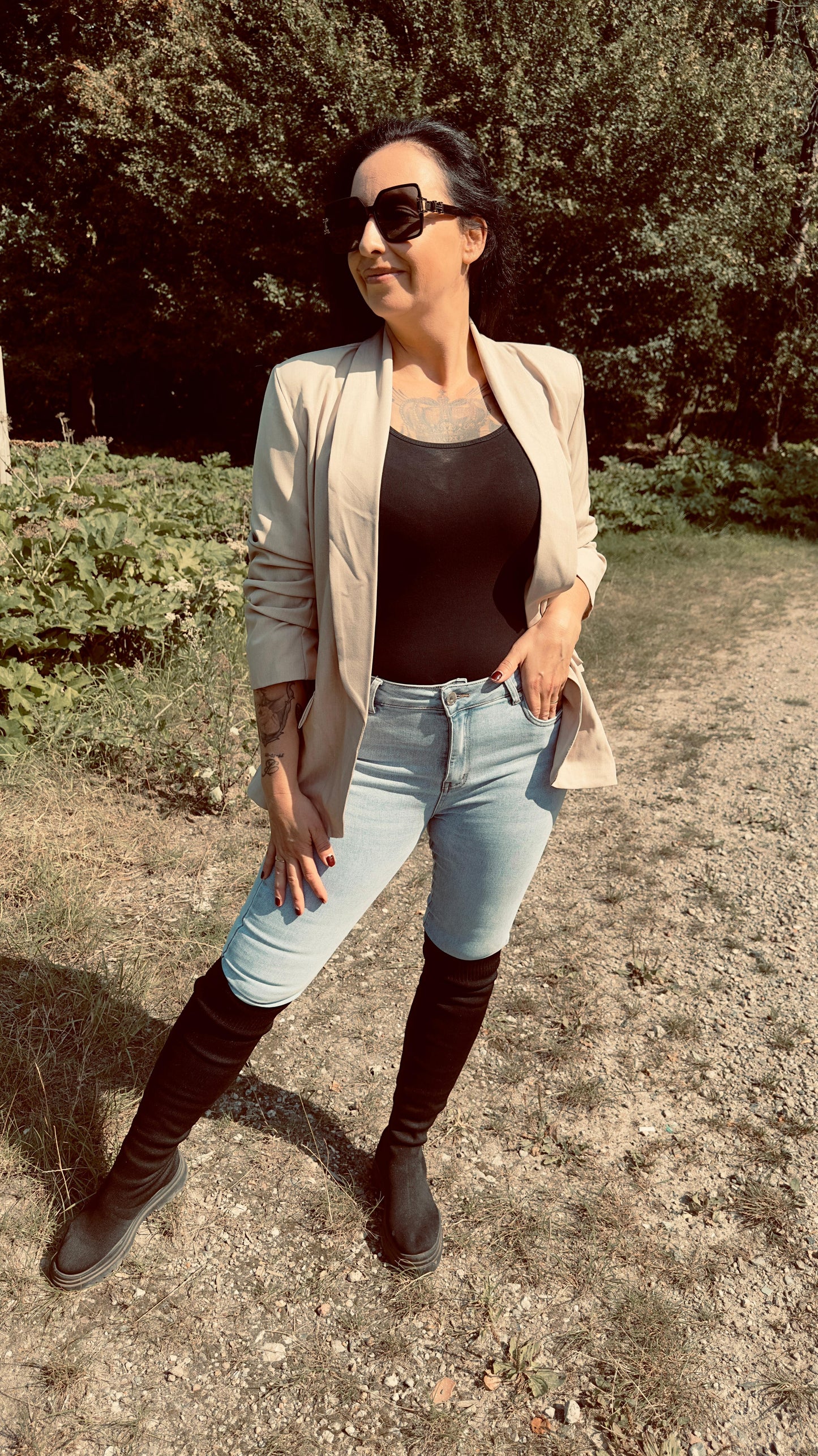 3 Kwart Blazer | Beige
