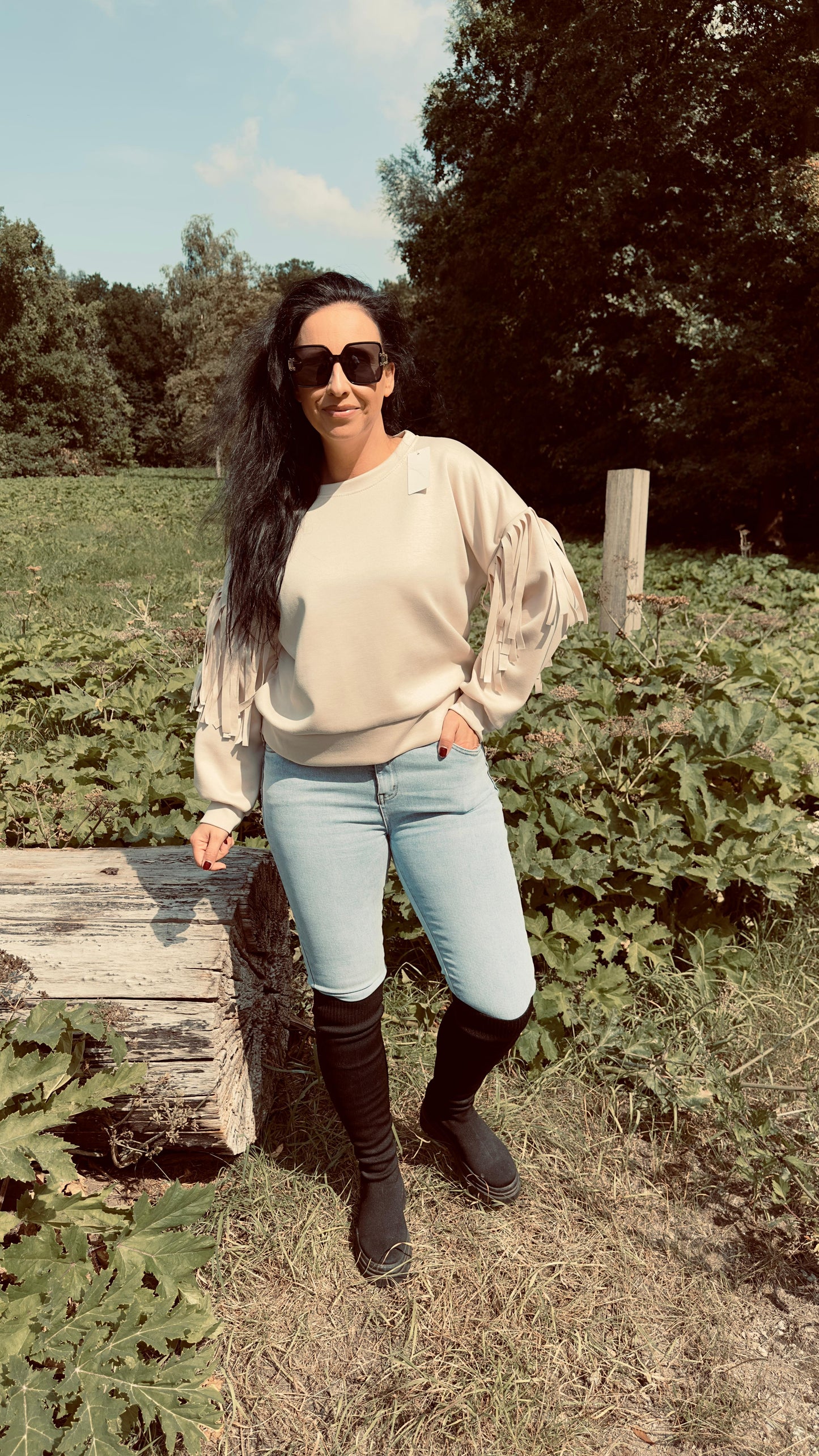 Fringe Sweater | Creme