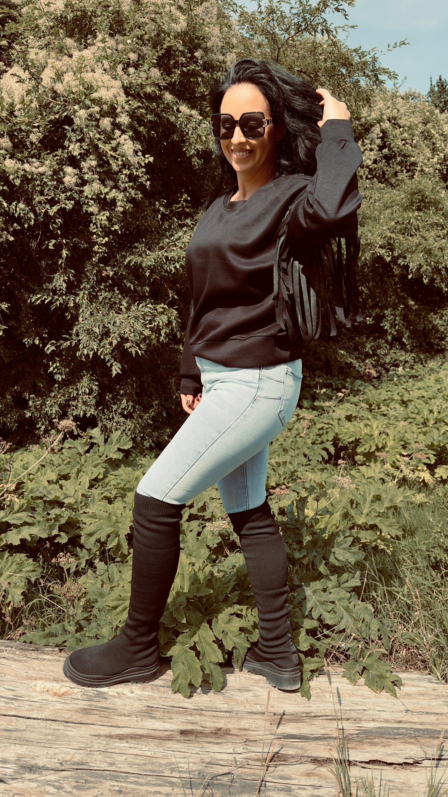 Fringe Sweater | Zwart