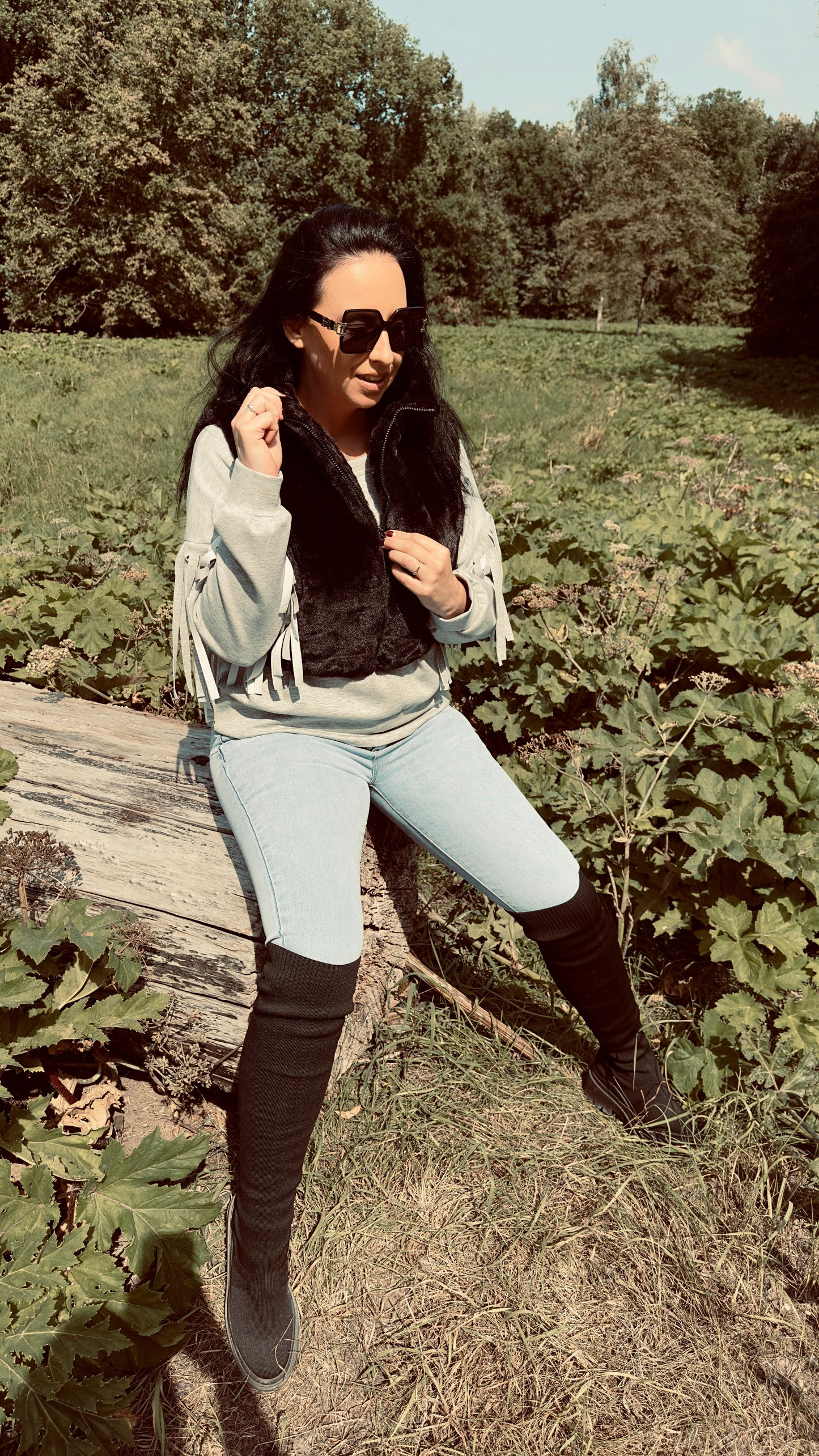 Faux Fur Bodywarmer | Zwart