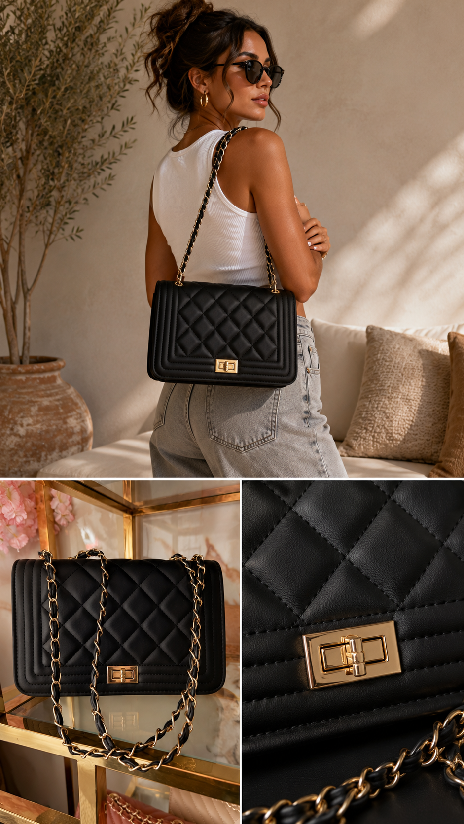 Chelly tas zwart GOLD