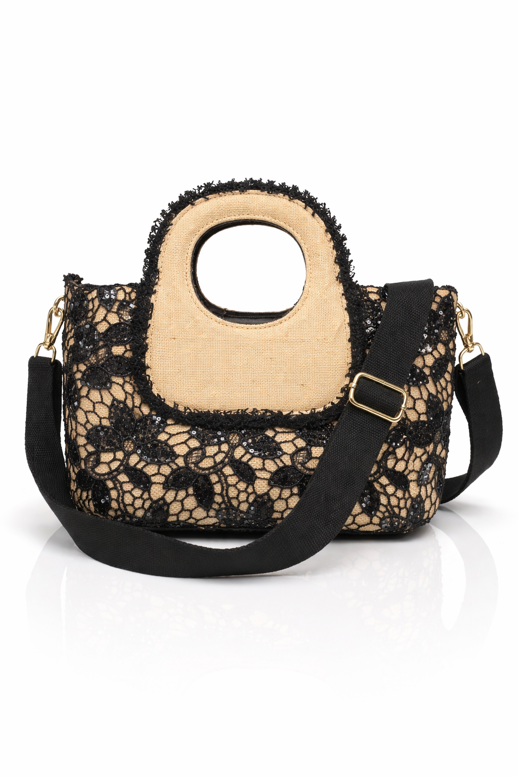 Better Life Lace Handtas – Naturel & Zwart