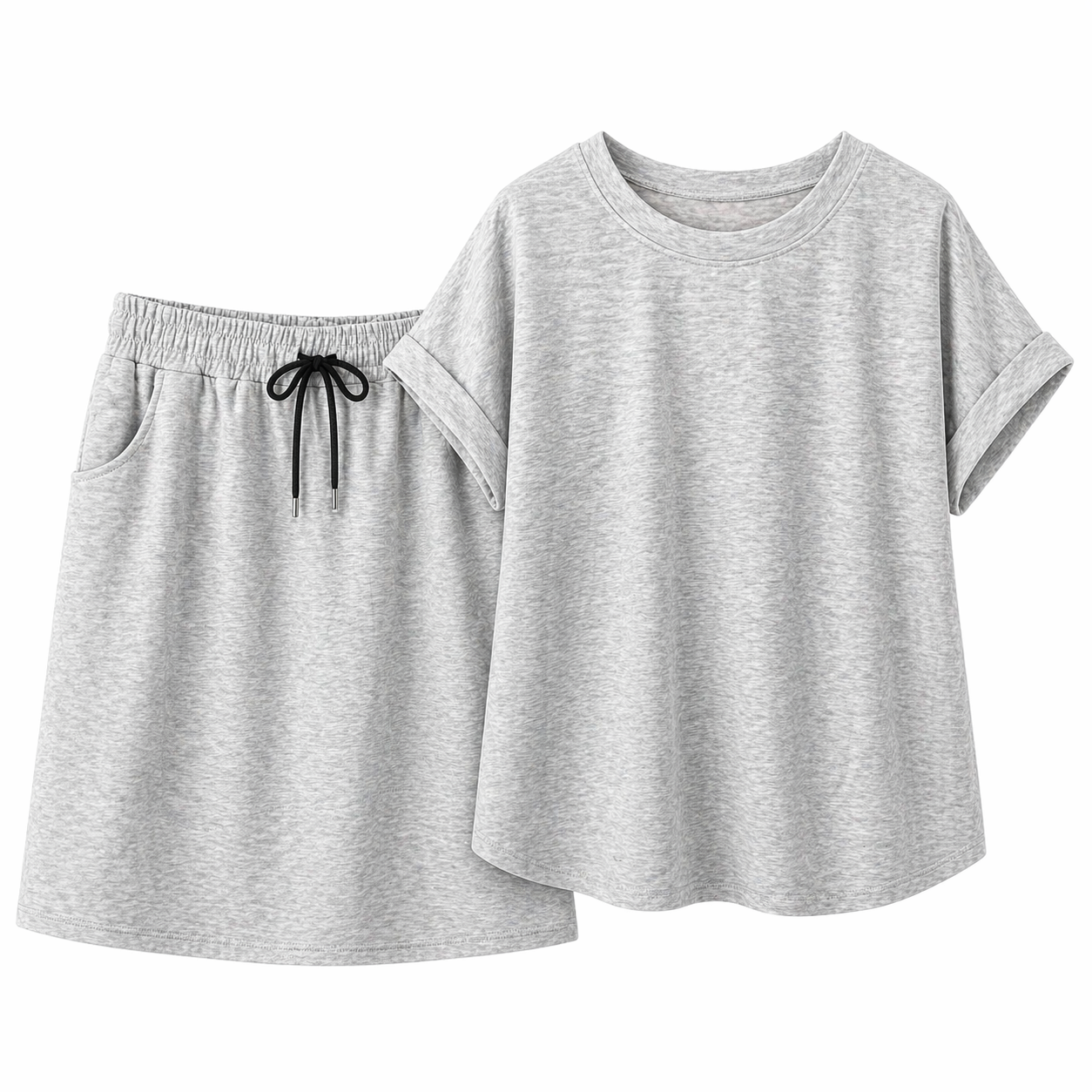 grijs Comfort Set met T-shirt en Skirt