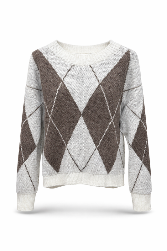 Zomer trui ruit off white