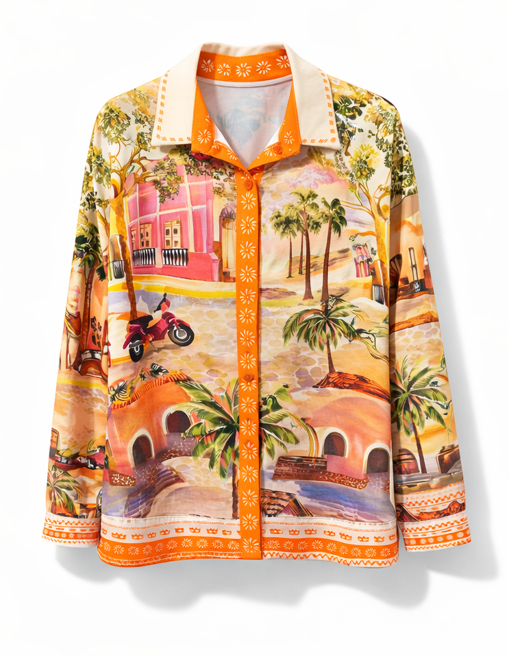 Zomer blouse tropical peach