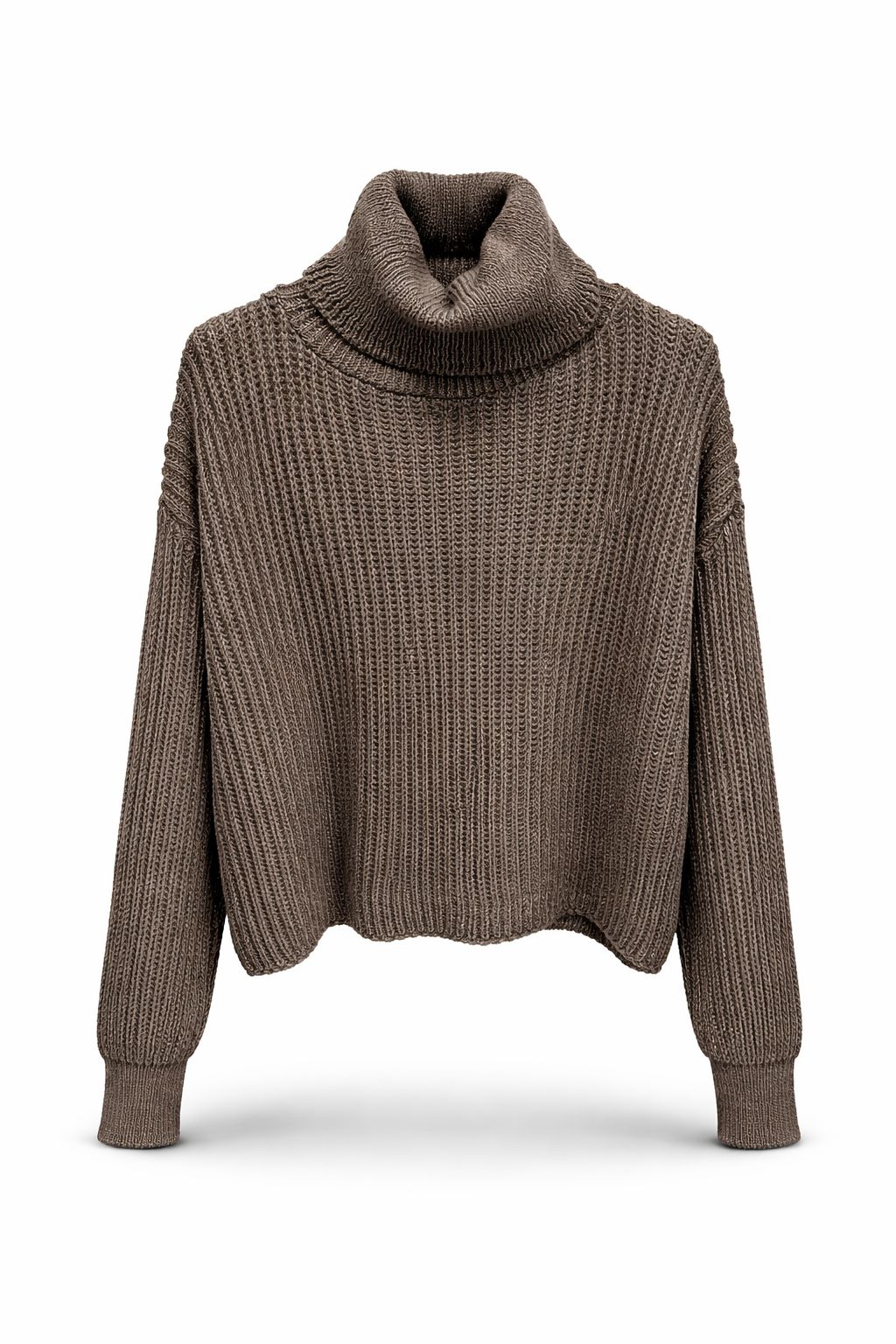 Korte kol grijs/taupe trui