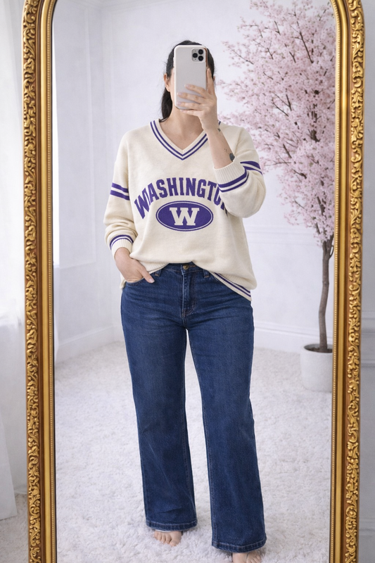 Washington knit sweater- WIT