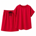 Rood Comfort Set met T-shirt en Skirt
