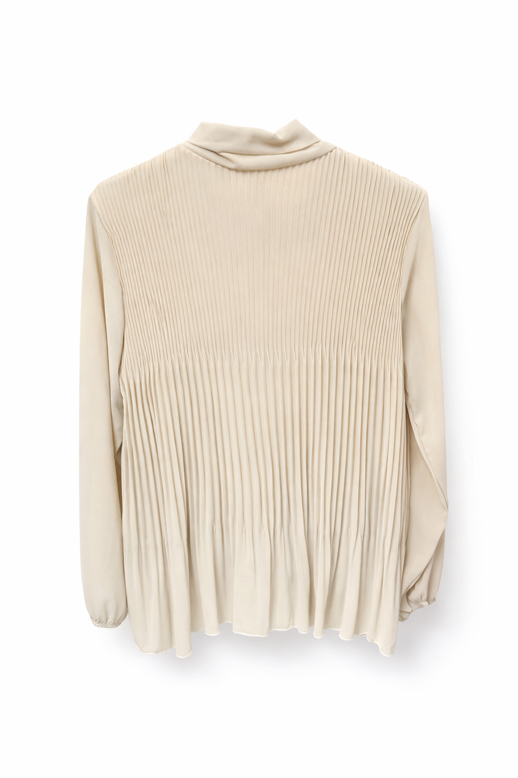 Plisse top beige