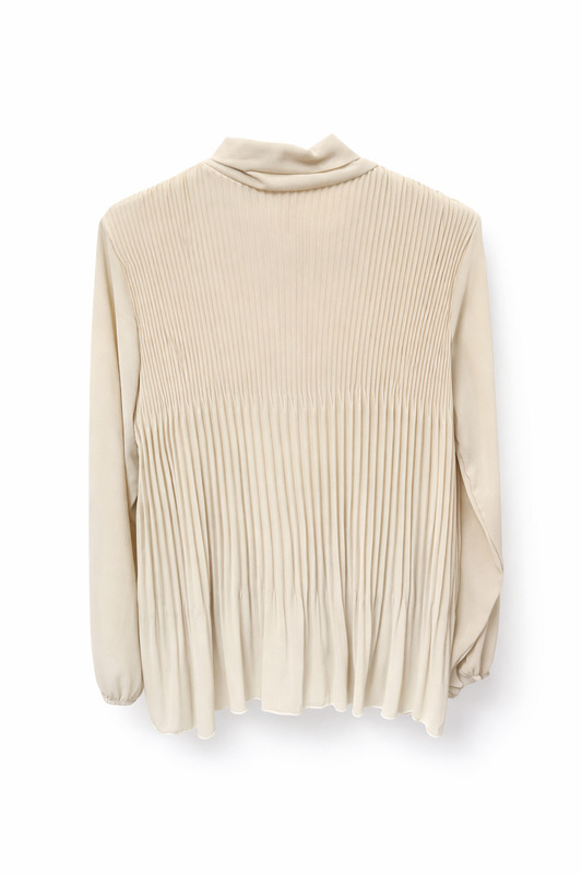 Plisse top beige