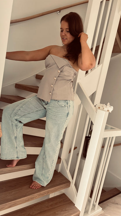 Bandeau Button Top | Taupe