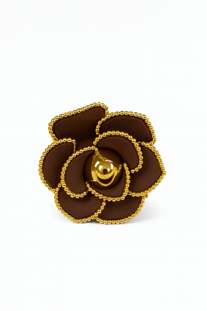 ✨Luxe Flower Klem Bruin ✨