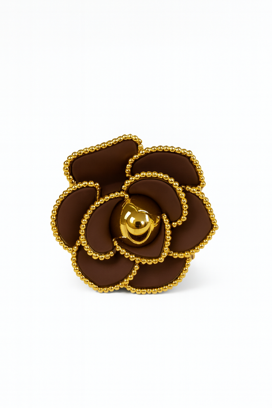 ✨Luxe Flower Klem Bruin ✨