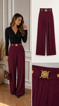 Hannah pantalon open broek bordeaux