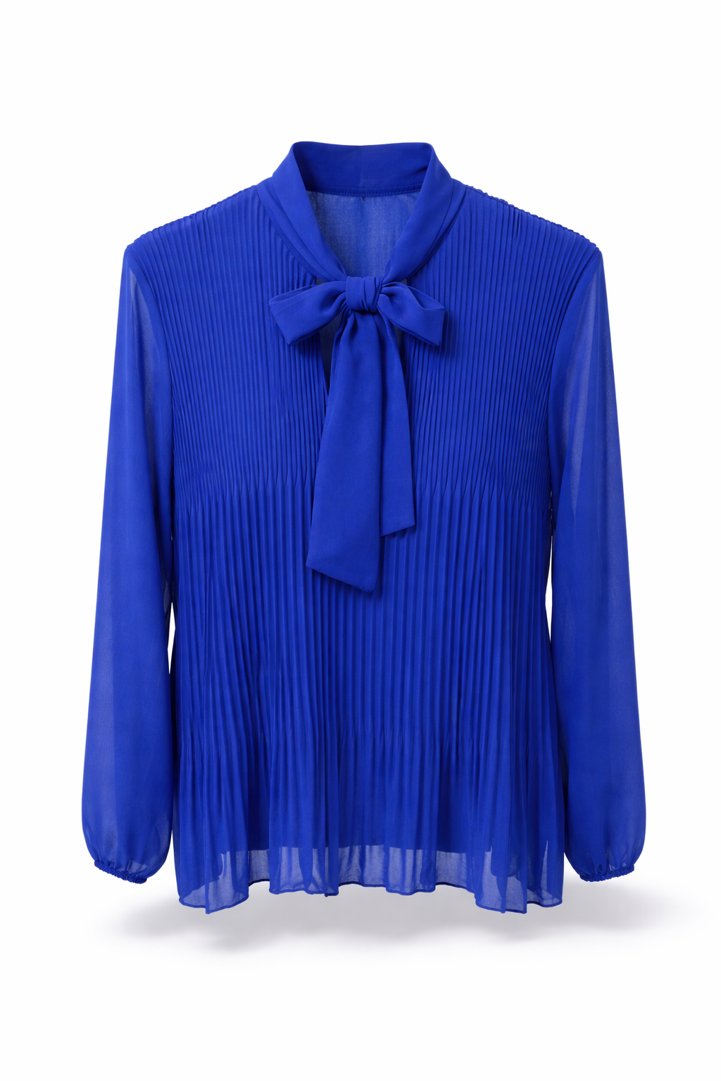 Plisse top kobalt blauw