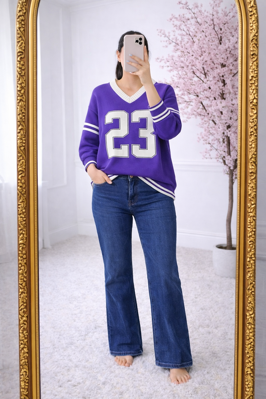 Number 23 knit sweater - Paars