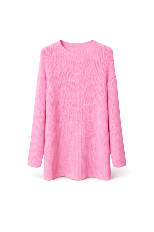 Lange trui roze