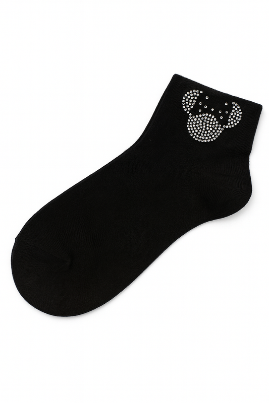 ✨ Black Minnie Sparkle Socks – Cute & Chic ✨