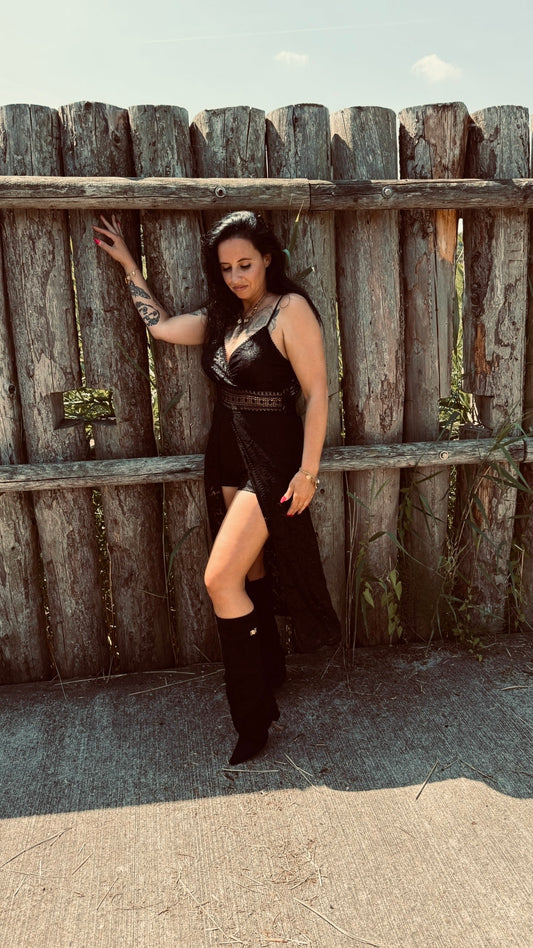 Lace Playsuit | Zwart